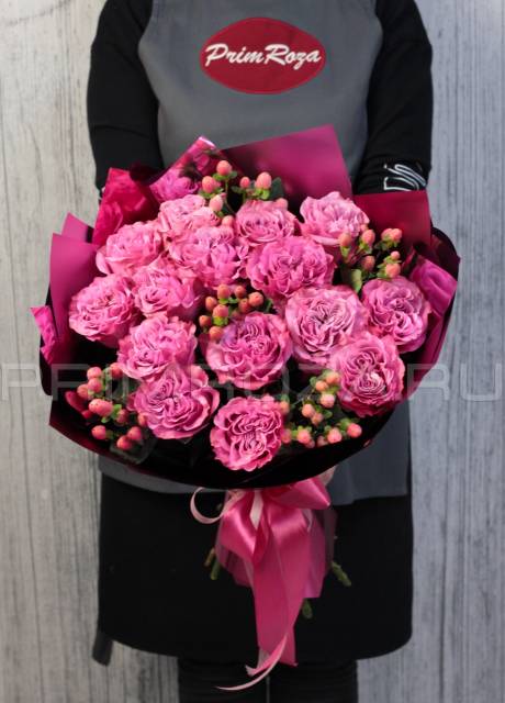 Букет из 15 пионовидных роз #R3037