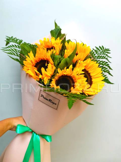 Монобукет из подсолнухов #P007