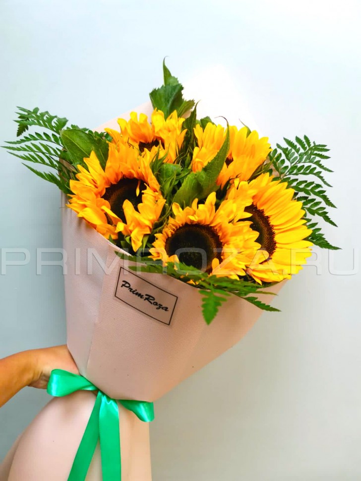 Монобукет из подсолнухов #P007