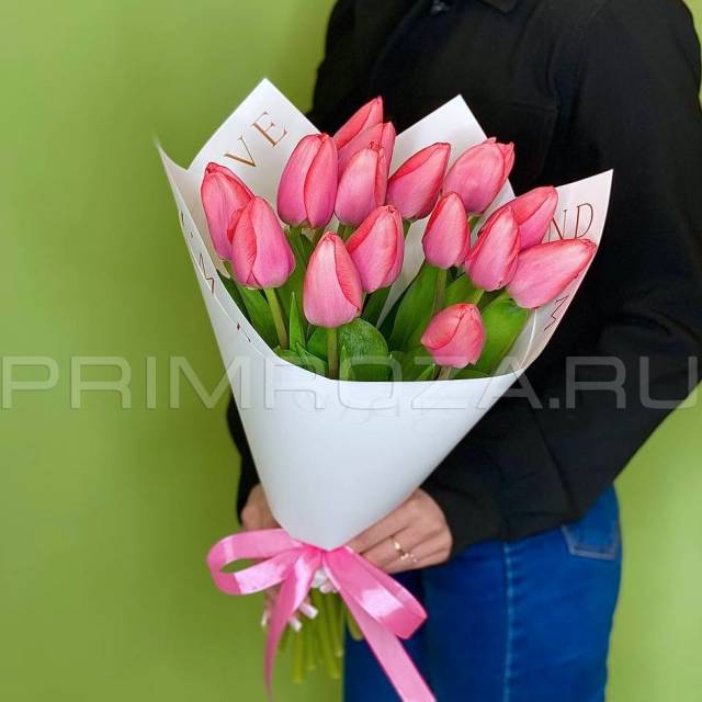 #M08 Розовые тюльпаны (15шт)