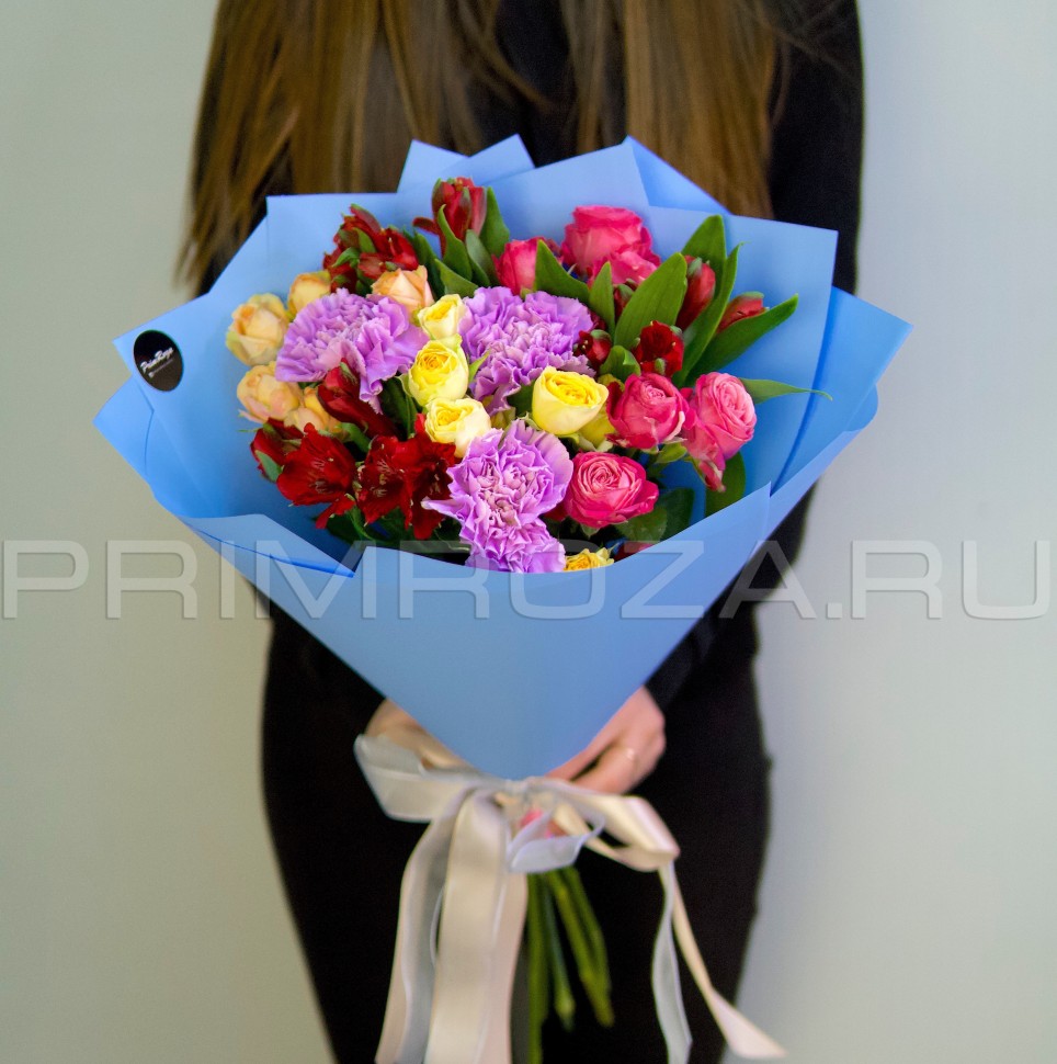Сборный букет с лунными гвоздиками # A1609