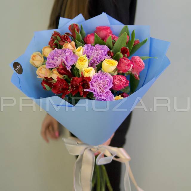 Сборный букет с лунными гвоздиками # A1609