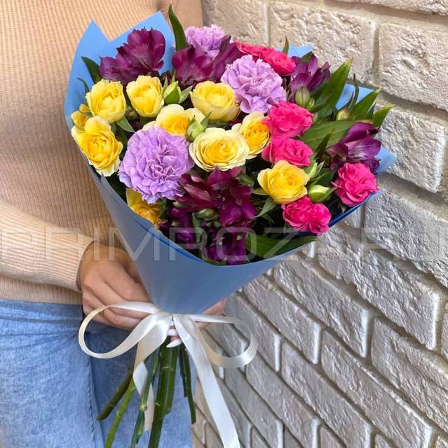 Сборный букет с лунными гвоздиками # A1609