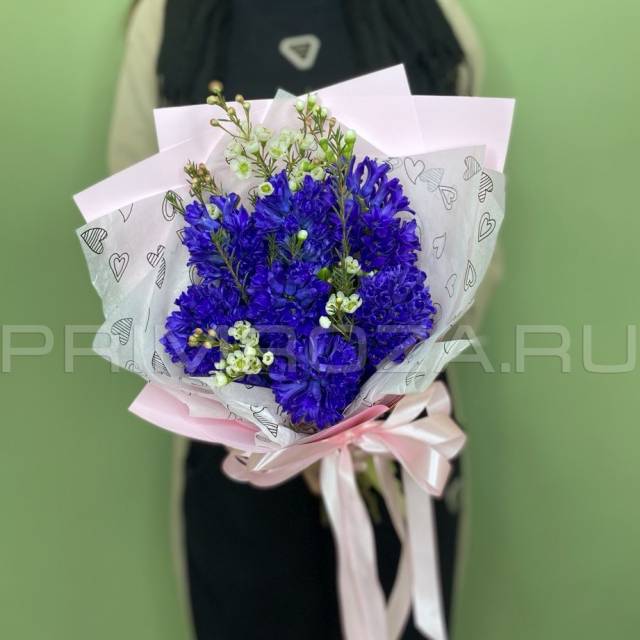 Ароматный монобукет из 7 гиацинтов #A8564