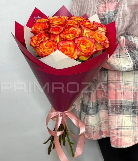 Букет из огненных роз #R0024