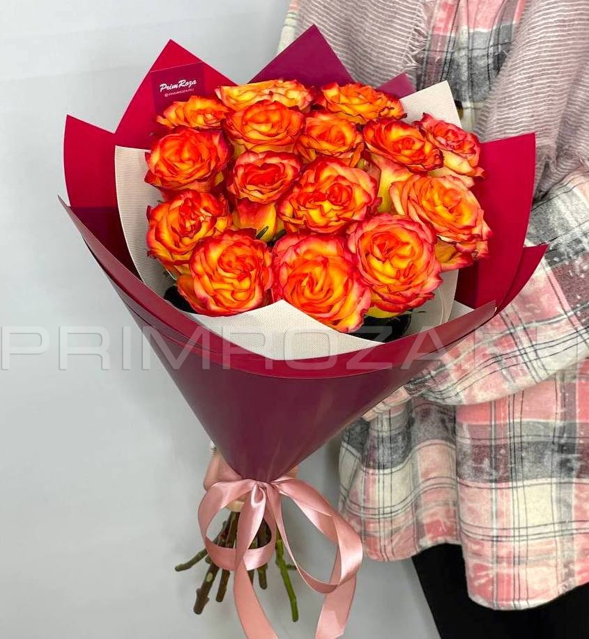 Букет из огненных роз #R0024