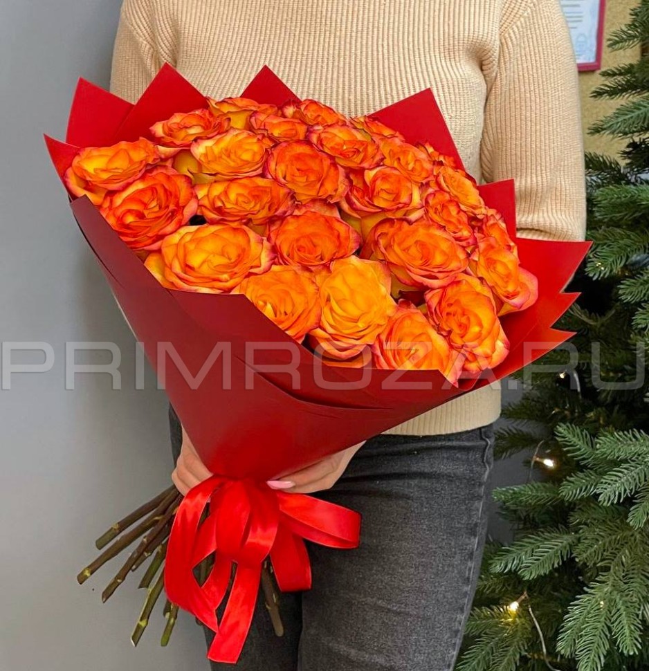 Букет из огненных роз #R0024