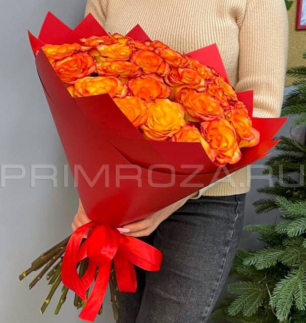Букет из огненных роз #R0024
