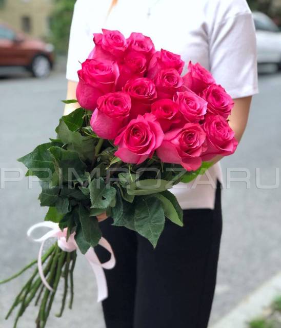 Малиновые высокие розы Эквадор#R4544 