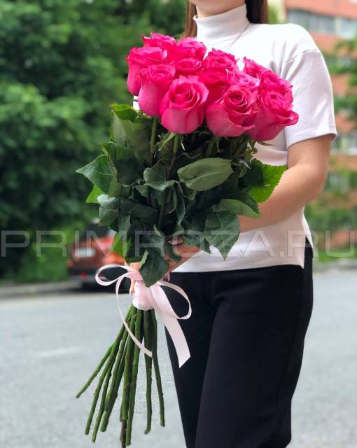 Малиновые высокие розы Эквадор#R4544 